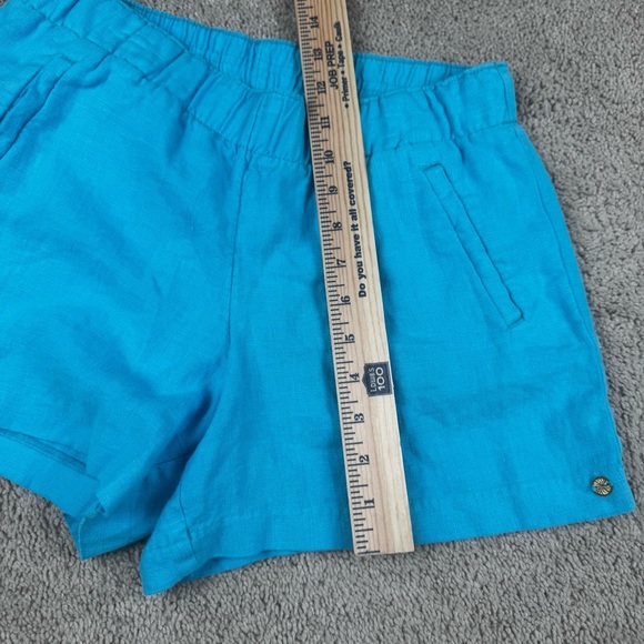 Lilly Pulitzer Lilo‎ Linen Bermuda Blue Shorts Size Small Preppy Pull On Pockets - Picture 6 of 9